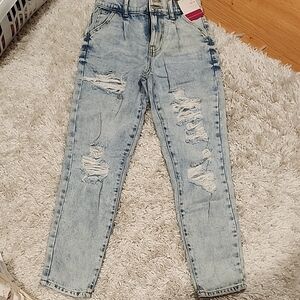 SO Mom High Rise Light Blue Distressed Jeans Size 0/24w Jn1